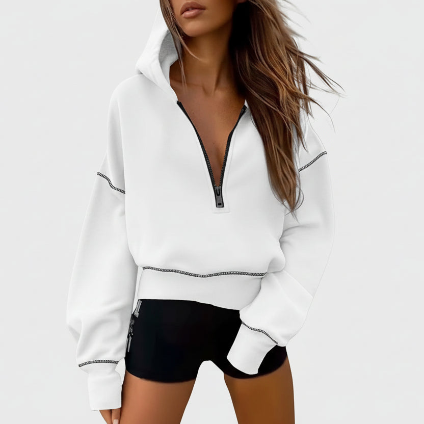 Sweat à capuche doté d’un col réversible