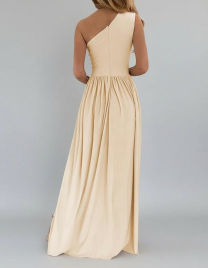 Robe longue élégante asymétrique à fente haute pour femme