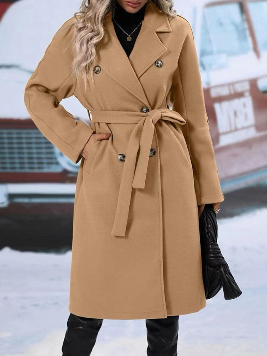 Trench-coat femme long double boutonnage