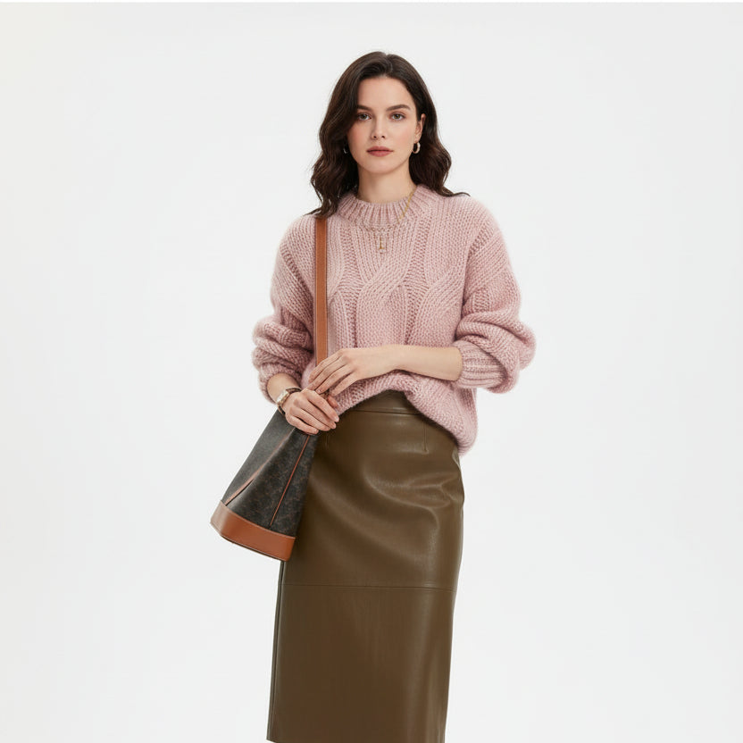 Pull en maille ample tendance pour femme