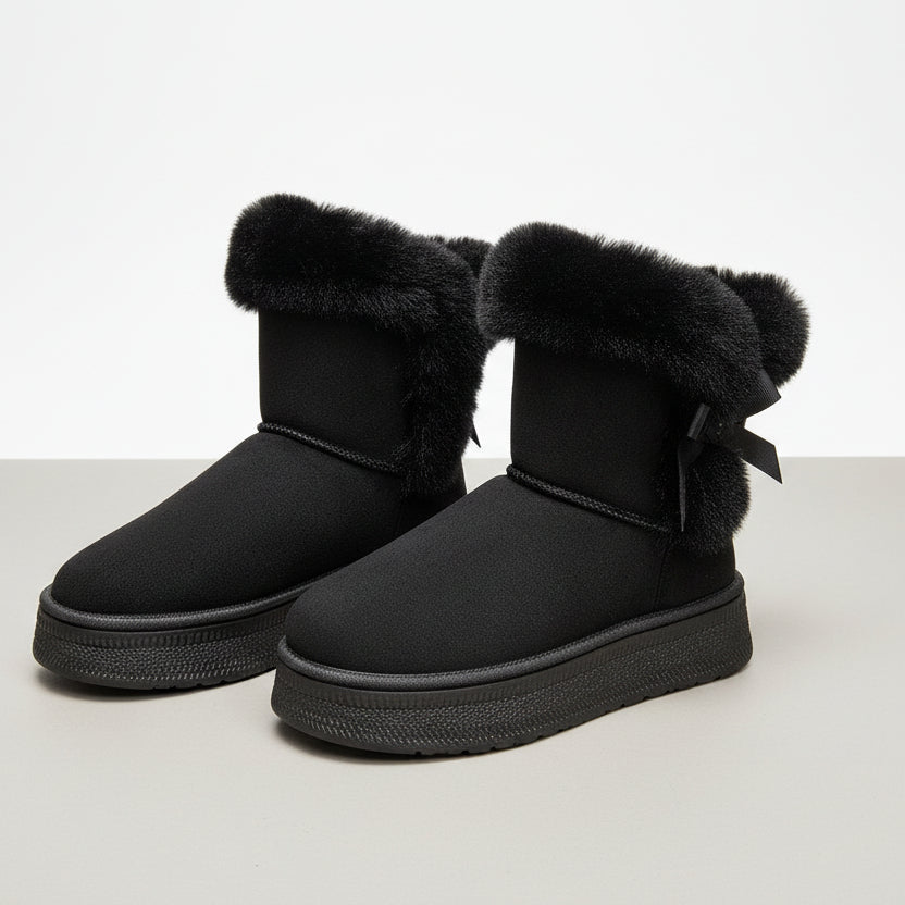 Bottes femme mi-mollet fourrées à doublure thermique