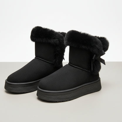 Bottes femme mi-mollet fourrées à doublure thermique