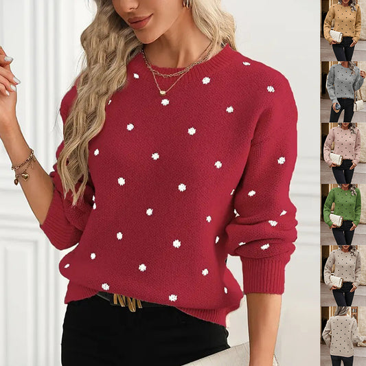 Pull en Maille à Pois pour Femme - Douceur & Style Casual