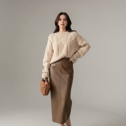 Pull en maille ample tendance pour femme