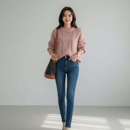 Pull en maille ample tendance pour femme