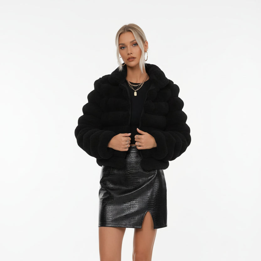 Veste en Fourrure Synthétique Femme